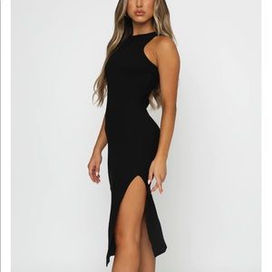 White Fox Meet Again Midi Dress Black